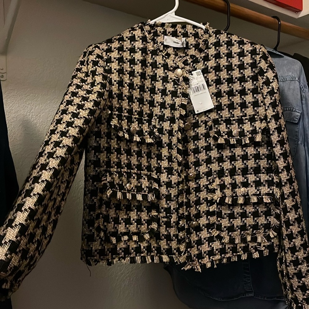 Mango Houndstooth Blazer